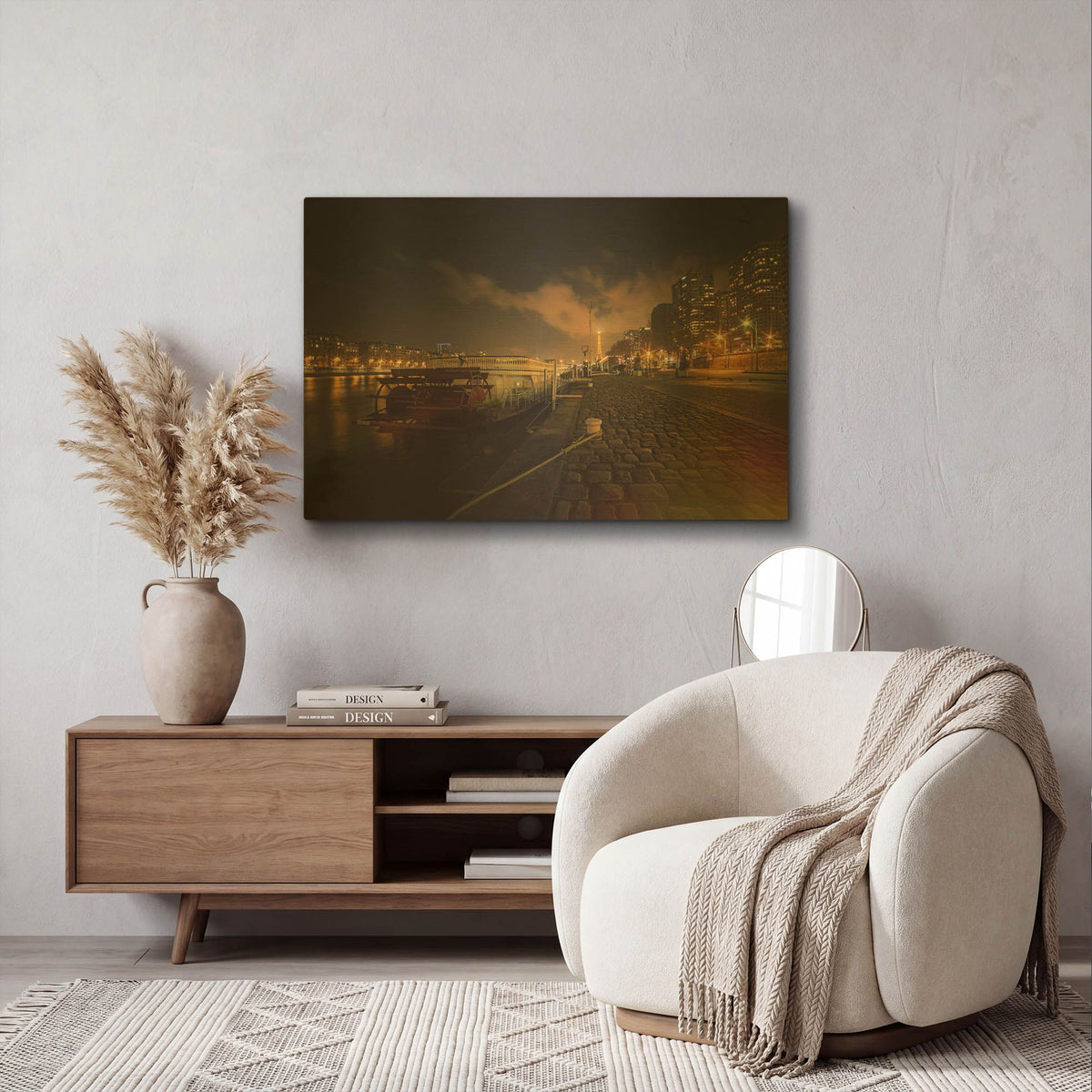 'Moody Eiffel' By Sebastien Lory Gold Metal Wall Art