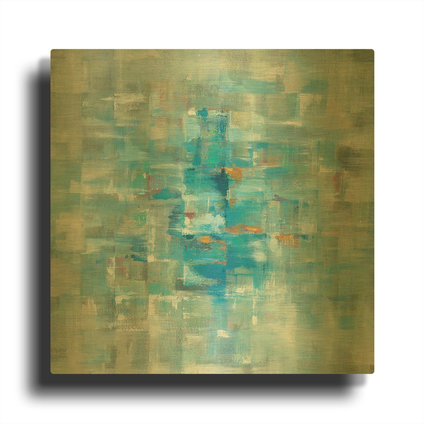 'Abstract Squares' By Danhui Nai Gold Metal Wall Art