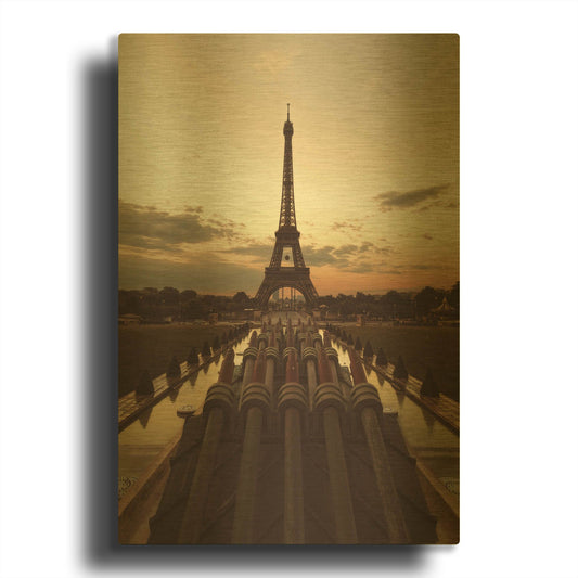 'Fire Eiffel tOWER' By Sebastien Lory Gold Metal Wall Art