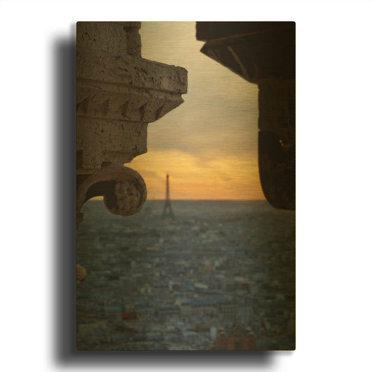 'Distant Eiffel Tower' By Sebastien Lory Gold Metal Wall Art