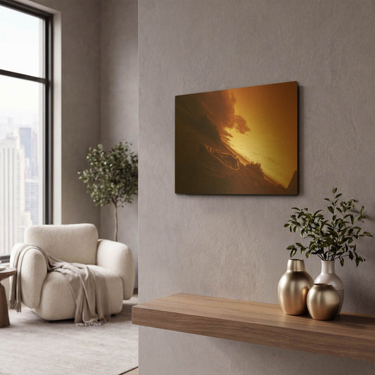 'Golden Sunset' By Sebastien Lory Gold Metal Wall Art