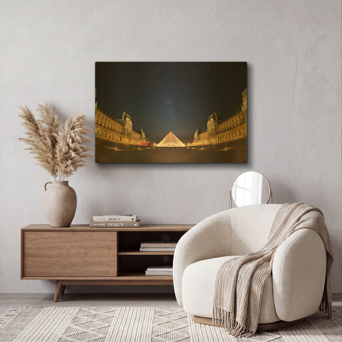 'Lourve Museum Nights' By Sebastien Lory Gold Metal Wall Art
