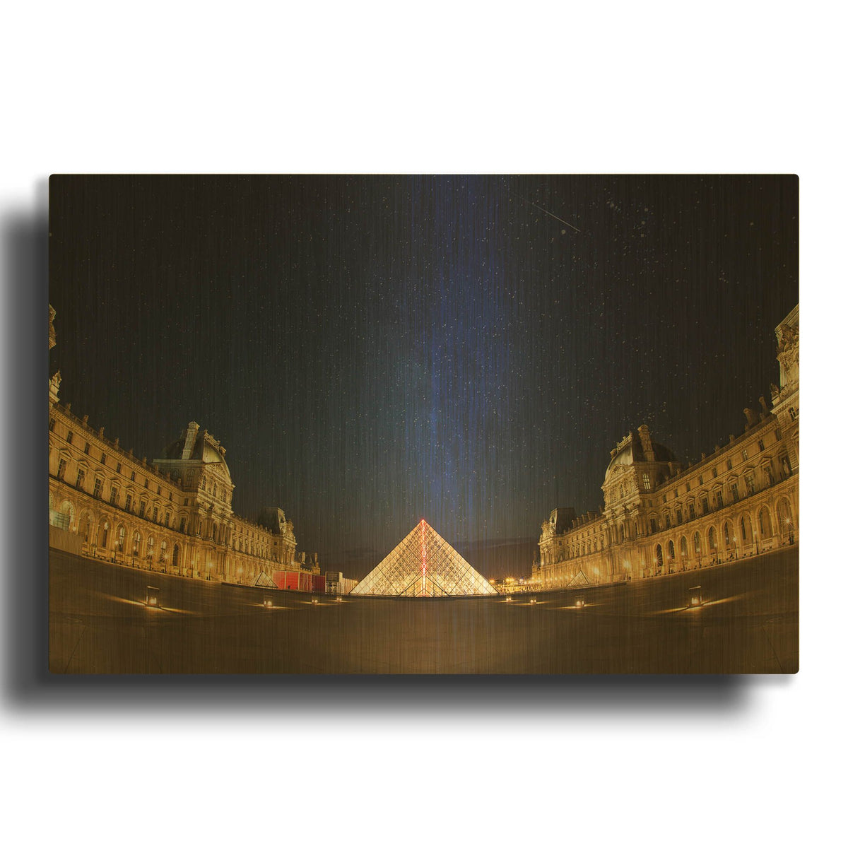 'Lourve Museum Nights' By Sebastien Lory Gold Metal Wall Art