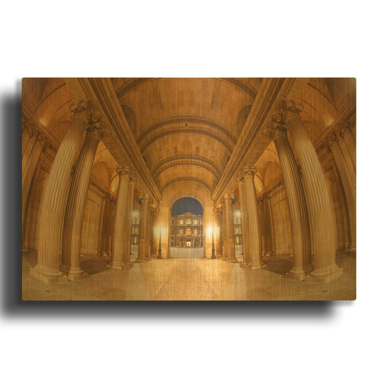 'Golden Columns' By Sebastien Lory Gold Metal Wall Art