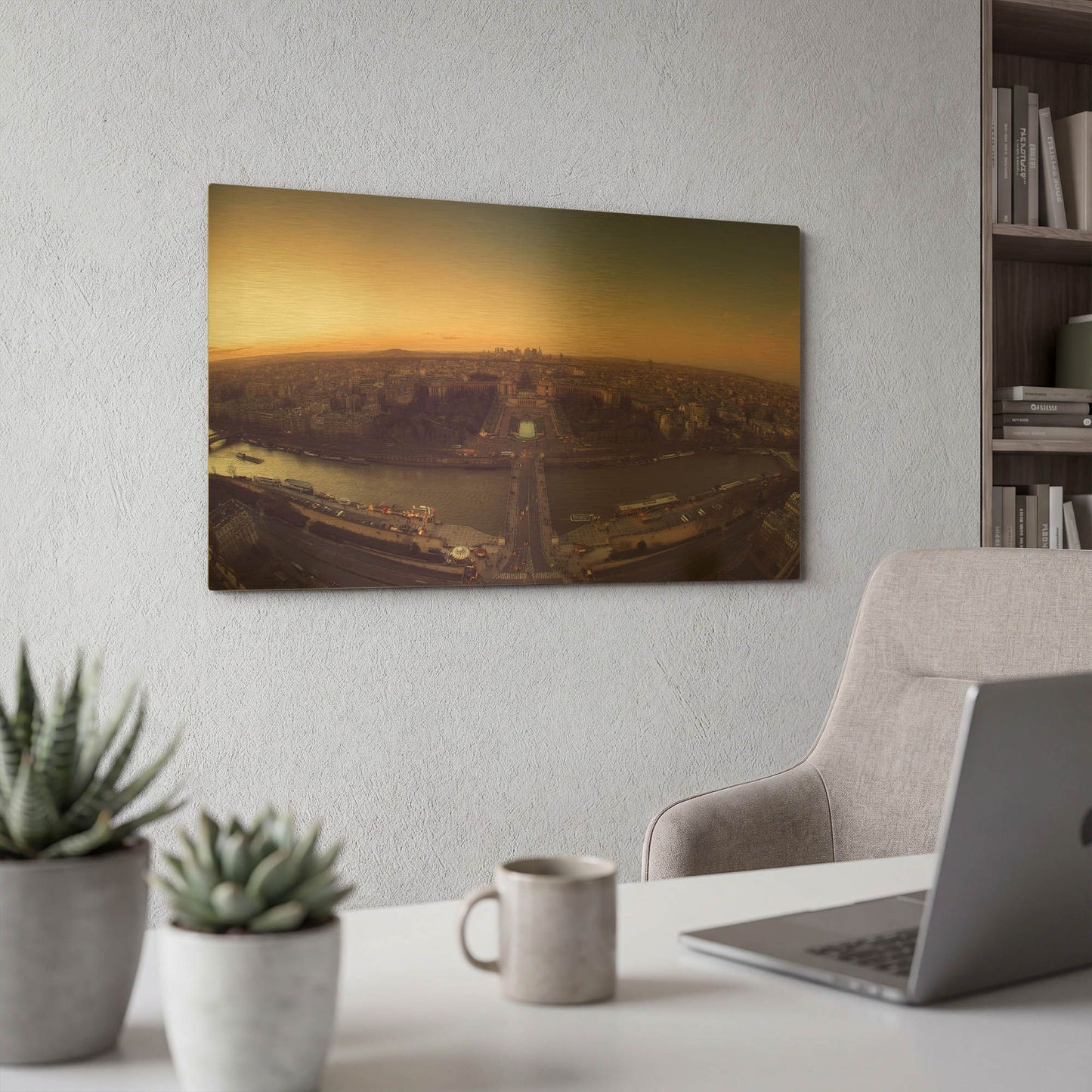 'Troca' By Sebastien Lory Gold Metal Wall Art