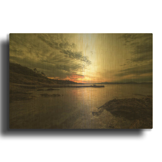 'Parc des Millionaires' By Sebastien Lory Gold Metal Wall Art