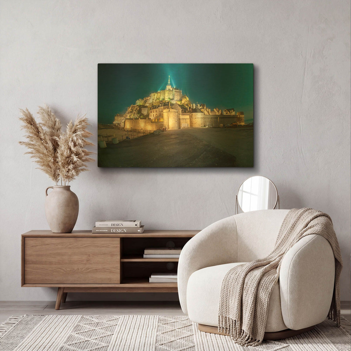'Castle Lights' By Sebastien Lory Gold Metal Wall Art