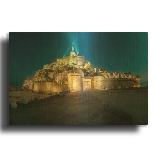 'Castle Lights' By Sebastien Lory Gold Metal Wall Art