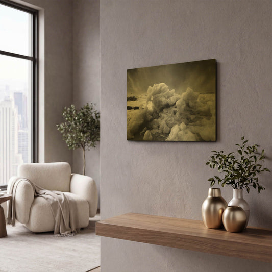 'Land Clouds' By Sebastien Lory Gold Metal Wall Art