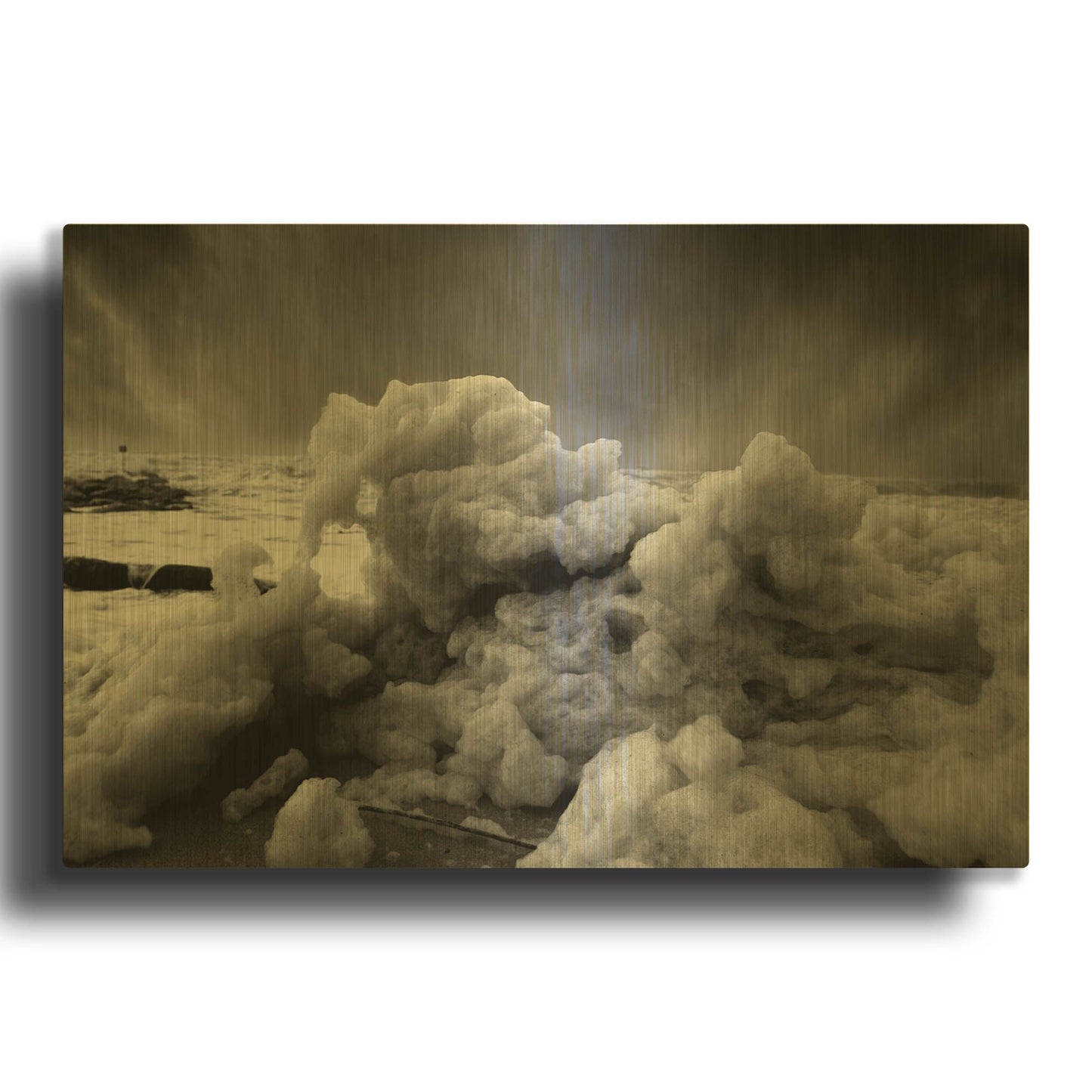 'Land Clouds' By Sebastien Lory Gold Metal Wall Art