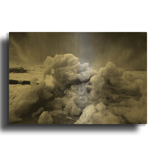 'Land Clouds' By Sebastien Lory Gold Metal Wall Art