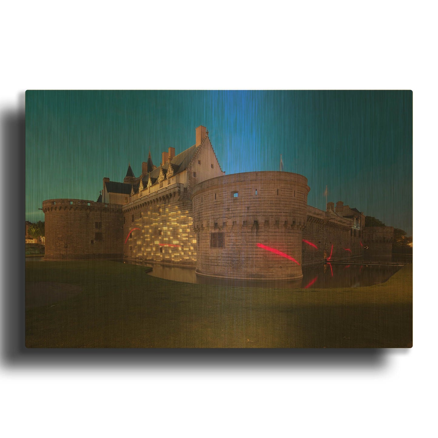 'Behind the Castle' By Sebastien Lory Gold Metal Wall Art