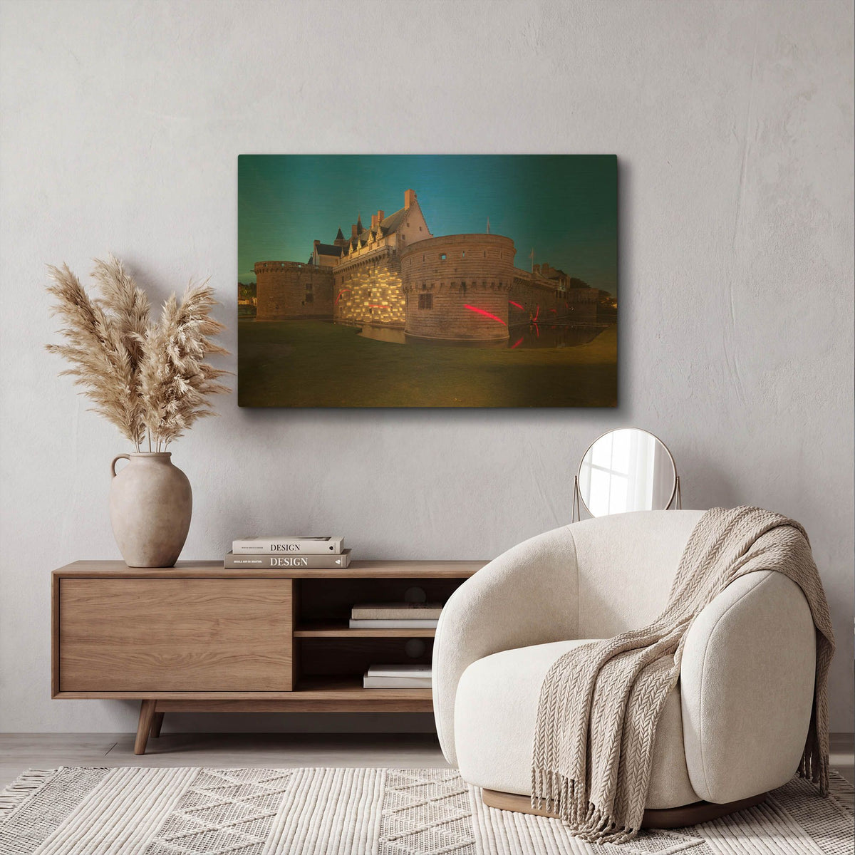 'Behind the Castle' By Sebastien Lory Gold Metal Wall Art