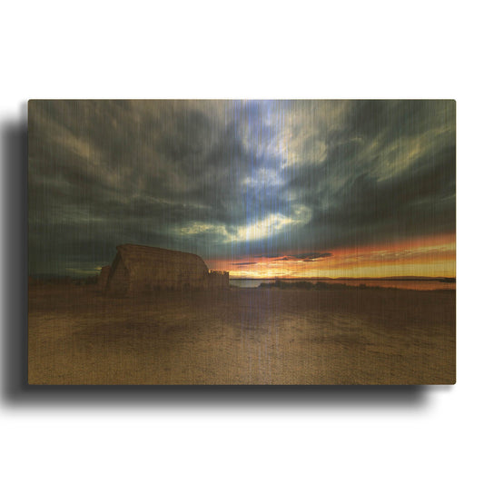 'Stormy Sky' By Sebastien Lory Gold Metal Wall Art