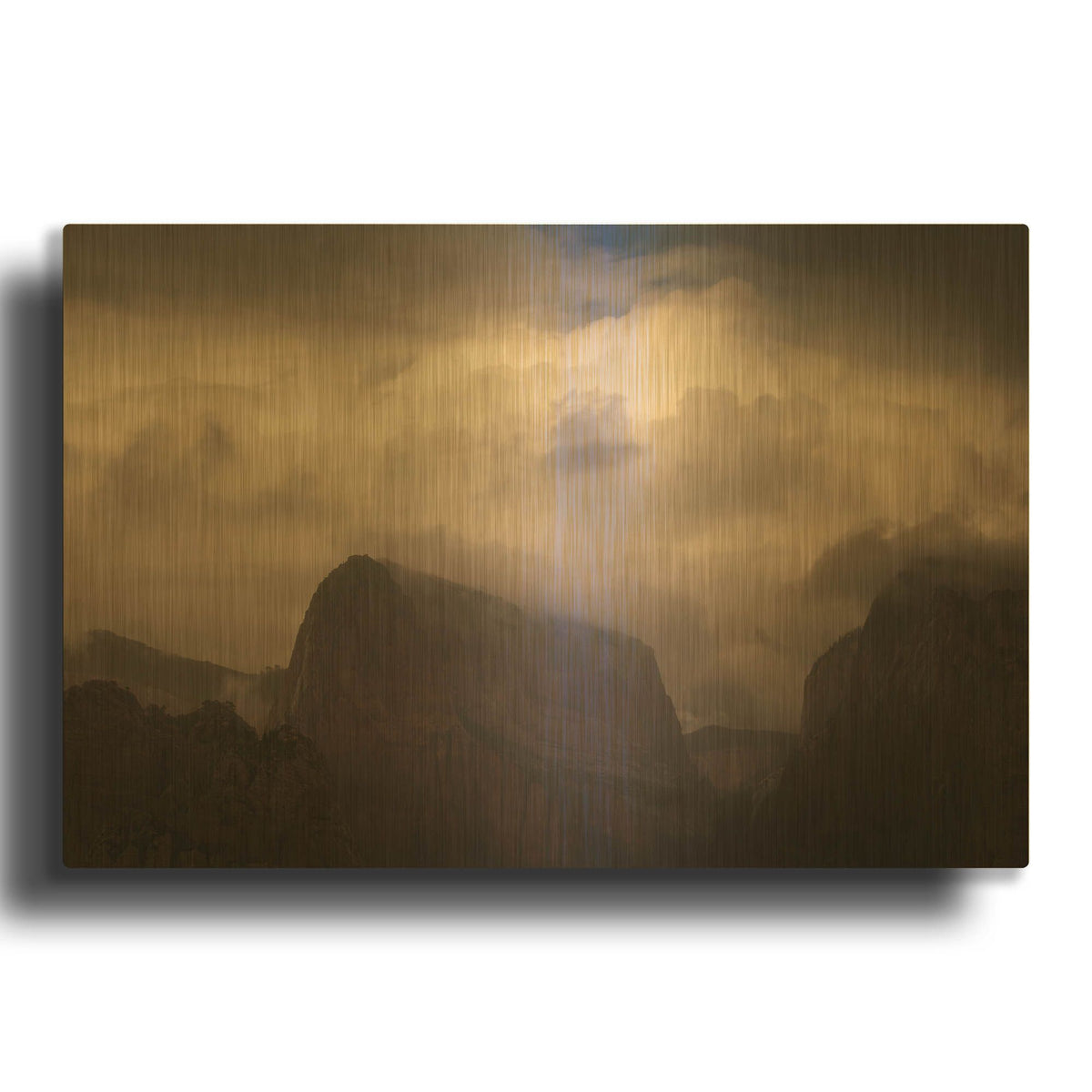 'In Clouds' By Sebastien Lory Gold Metal Wall Art