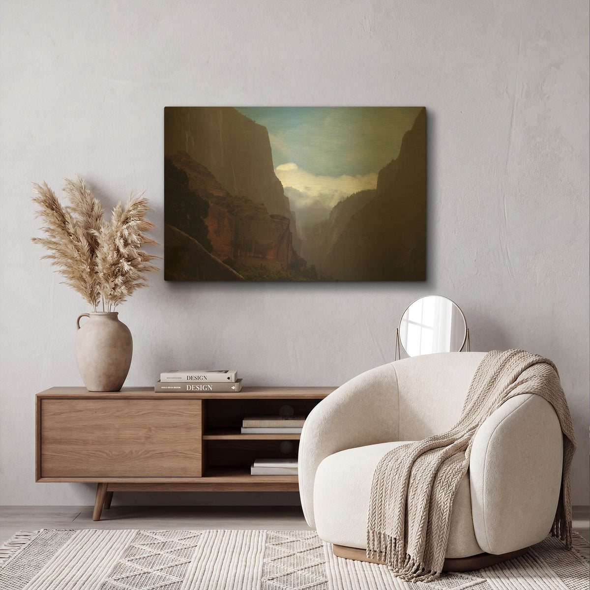 'Mistery Canyon I' By Sebastien Lory Gold Metal Wall Art