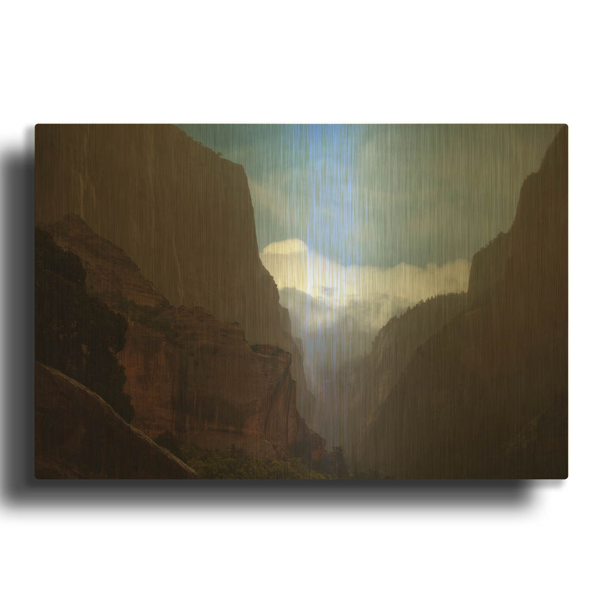 'Mistery Canyon I' By Sebastien Lory Gold Metal Wall Art