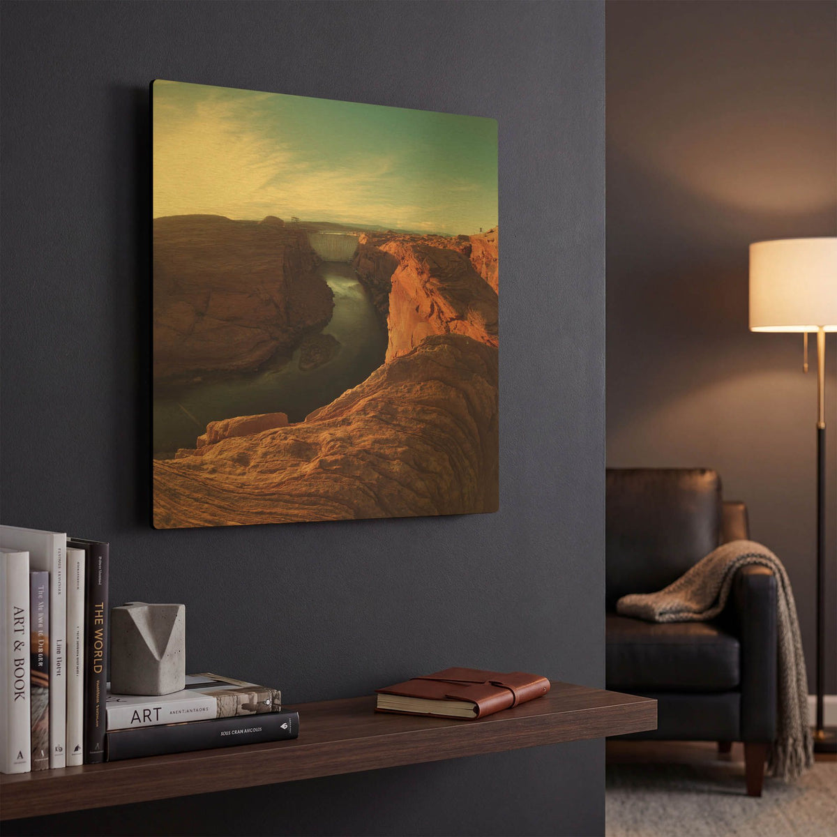 'Mistery Canyon II' By Sebastien Lory Gold Metal Wall Art