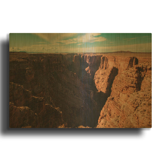 'Mistery Canyon III' By Sebastien Lory Gold Metal Wall Art