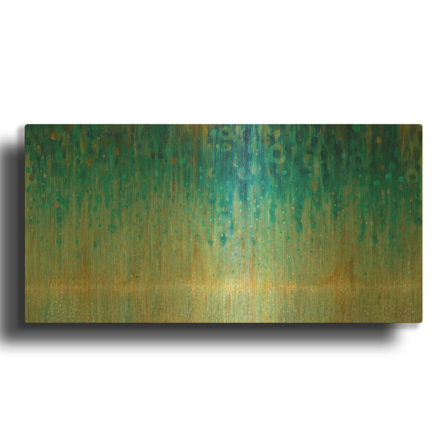 'Rain Abstract I Panel' By Danhui Nai Gold Metal Wall Art