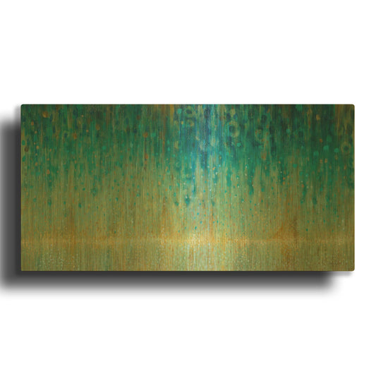 'Rain Abstract I Panel' By Danhui Nai Gold Metal Wall Art