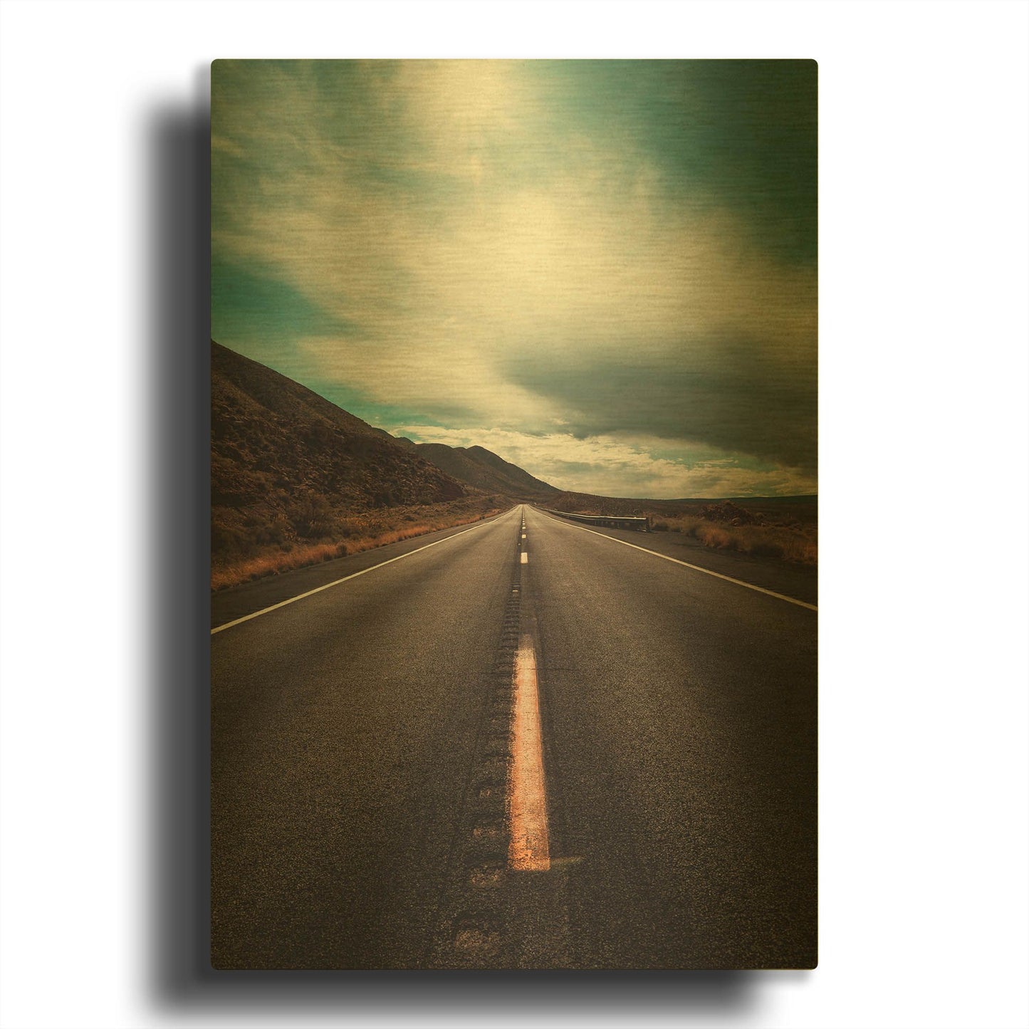 'Travel Utah Vertical' By Sebastien Lory Gold Metal Wall Art
