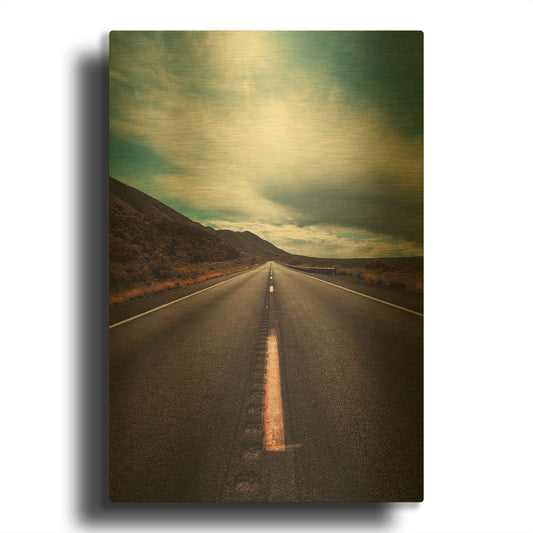'Travel Utah Vertical' By Sebastien Lory Gold Metal Wall Art