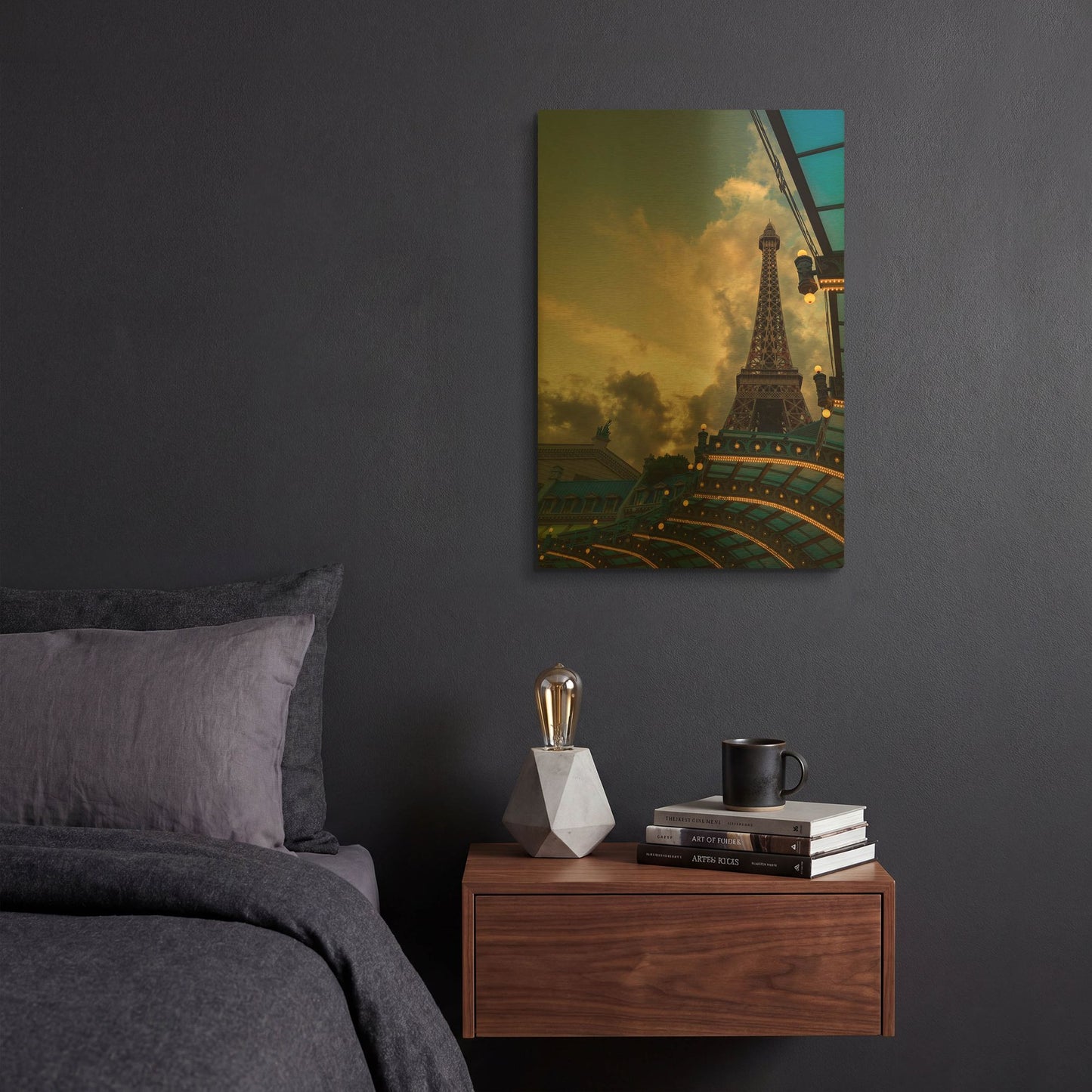 'Eiffel Vegas' By Sebastien Lory Gold Metal Wall Art