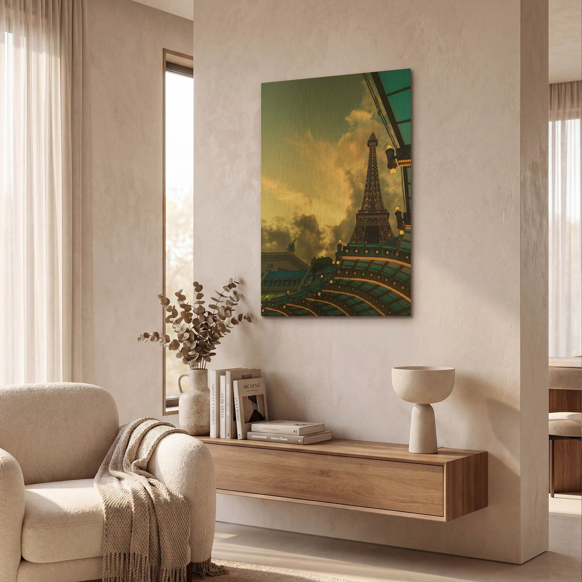 'Eiffel Vegas' By Sebastien Lory Gold Metal Wall Art