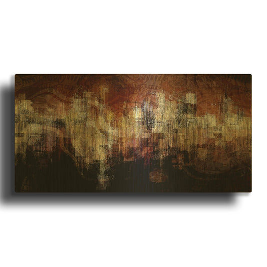 'City on the Edge' By David Manlove Gold Metal Wall Art