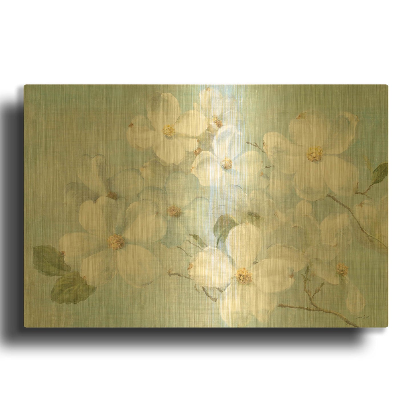 'Indiness Blossoms Light' By Danhui Nai Gold Metal Wall Art