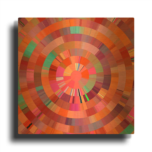 'Coral Radial 1' By David Manlove Gold Metal Wall Art