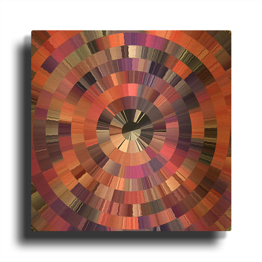 'Coral Radial 2' By David Manlove Gold Metal Wall Art