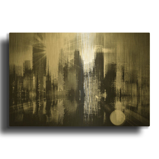 'Minneapolis Apocalypse' By David Manlove Gold Metal Wall Art