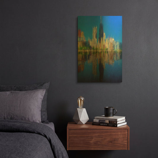 'Hancock 3' By David Manlove Gold Metal Wall Art
