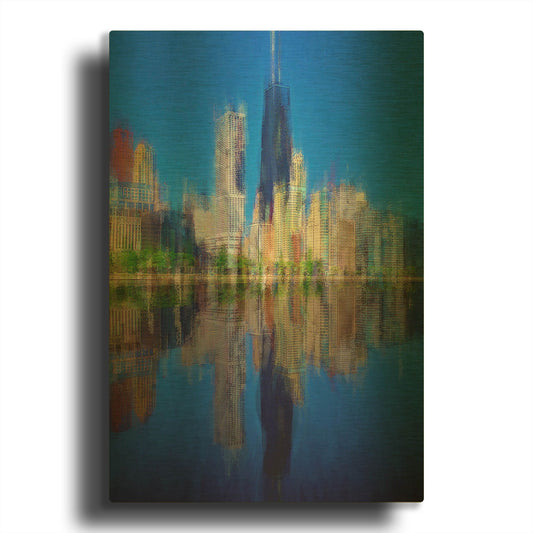 'Hancock 3' By David Manlove Gold Metal Wall Art