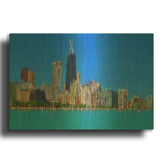 'Hancock 6' By David Manlove Gold Metal Wall Art