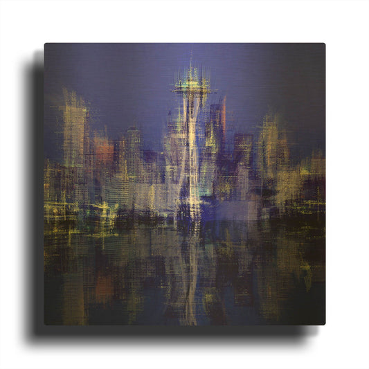 'Seattle' By David Manlove Gold Metal Wall Art
