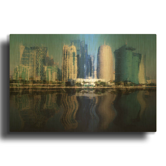 'City of the Future' By David Manlove Gold Metal Wall Art