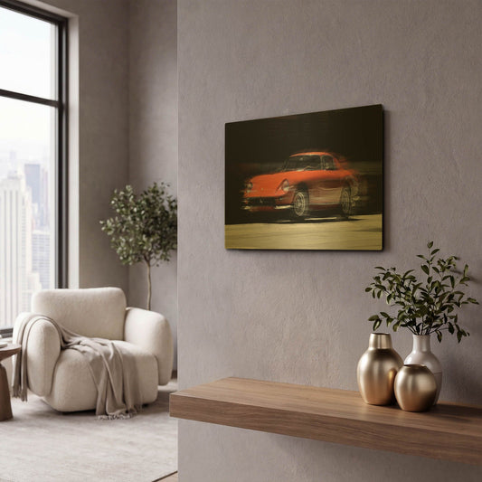 'Ferrari 275 GTB' By David Manlove Gold Metal Wall Art