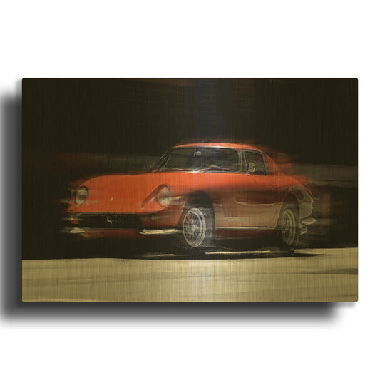 'Ferrari 275 GTB' By David Manlove Gold Metal Wall Art