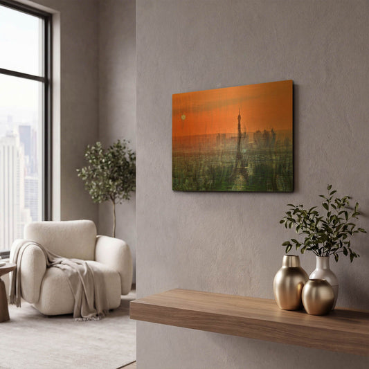 'paris6' By David Manlove Gold Metal Wall Art