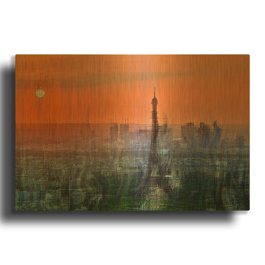'paris6' By David Manlove Gold Metal Wall Art