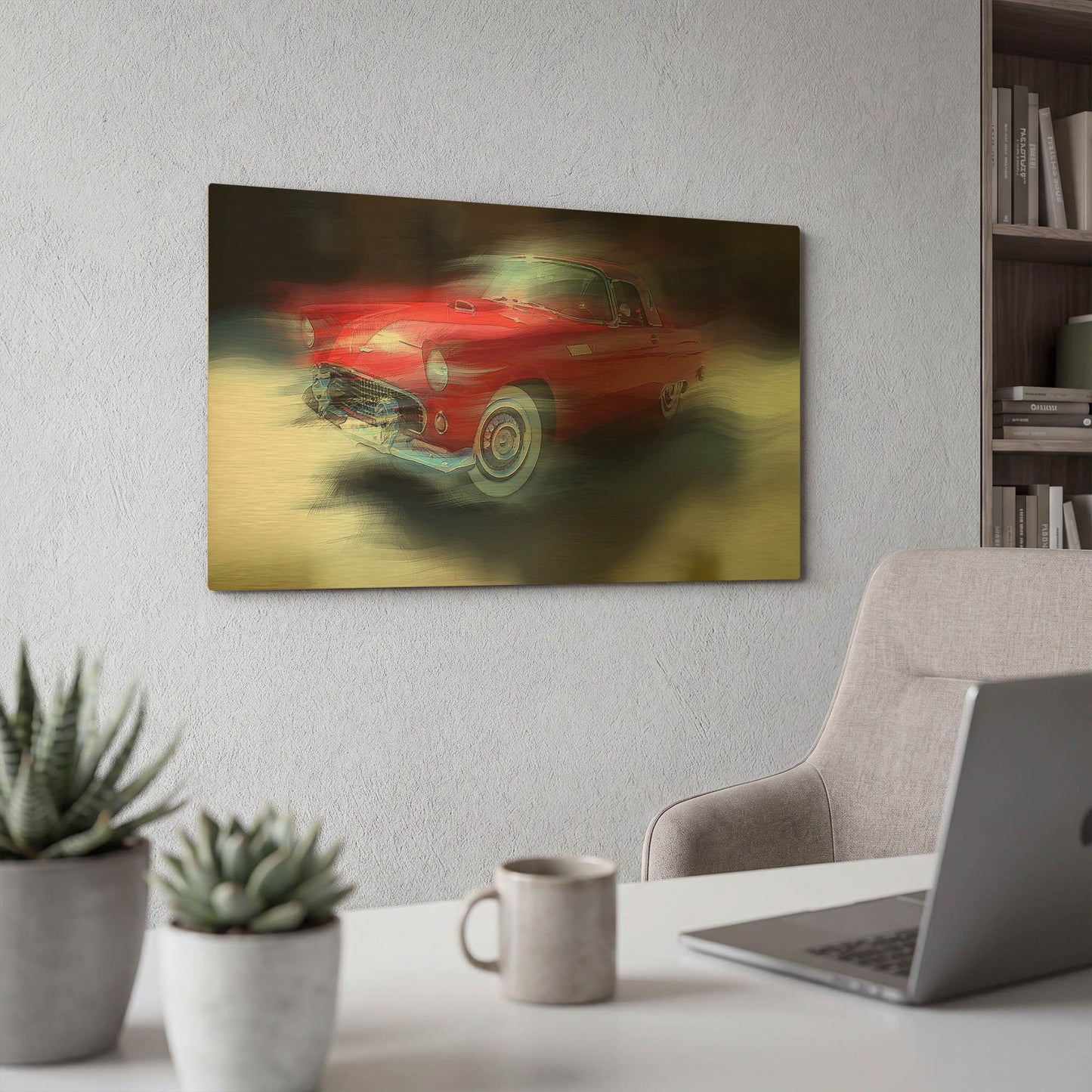 'Red Thunderbird' By David Manlove Gold Metal Wall Art