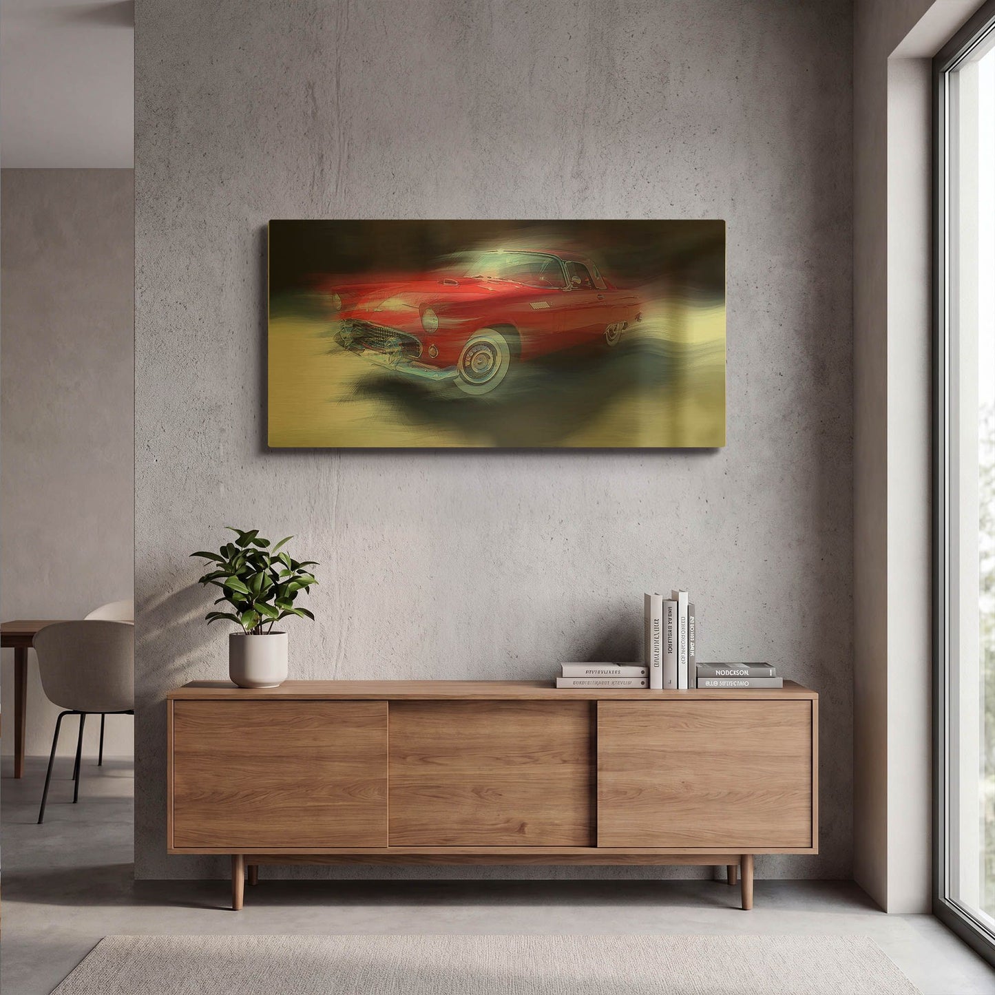 'Red Thunderbird' By David Manlove Gold Metal Wall Art