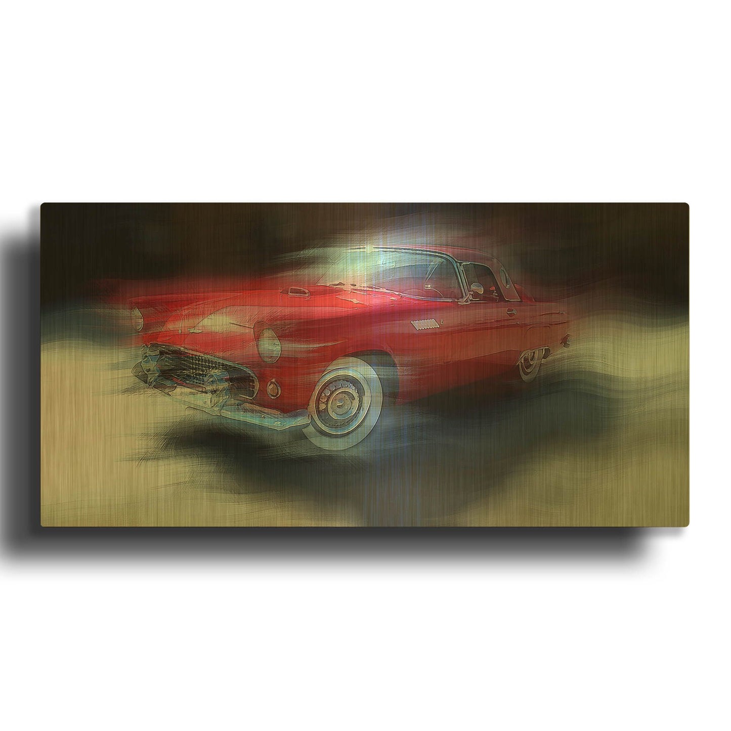 'Red Thunderbird' By David Manlove Gold Metal Wall Art