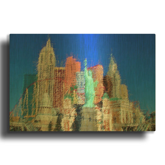 'NewYorkLasVegas' By David Manlove Gold Metal Wall Art