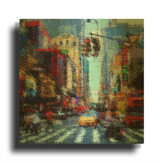 'Street A' By David Manlove Gold Metal Wall Art