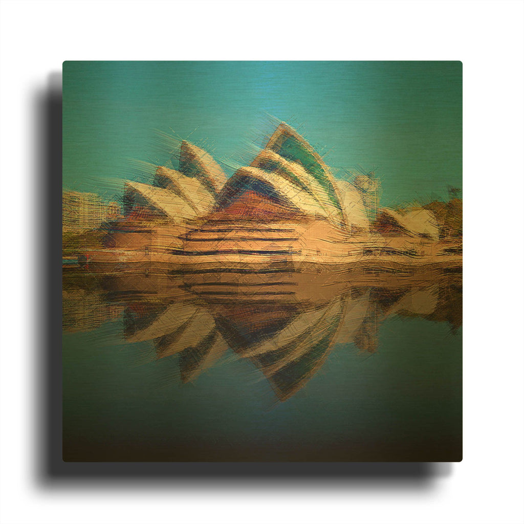 'Sydney Opera House' By David Manlove Gold Metal Wall Art