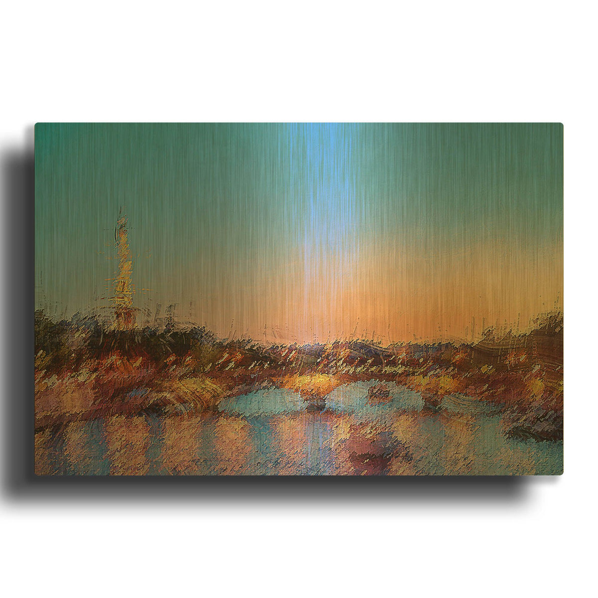 'Seine Eiffle Paris A' By David Manlove Gold Metal Wall Art